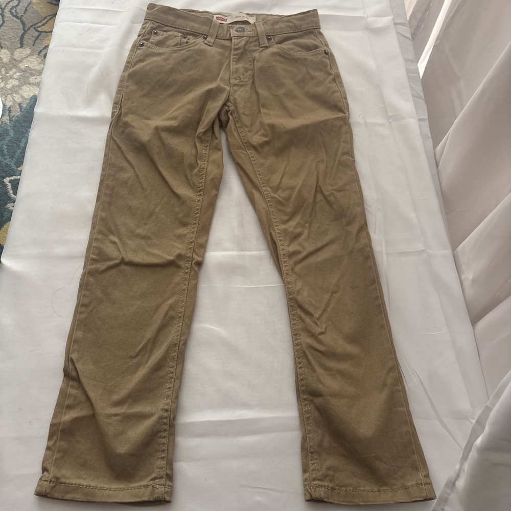 Levi’s 511 Slim Fit Khaki Pants Boys Size 8 Adjustable Waist Brown